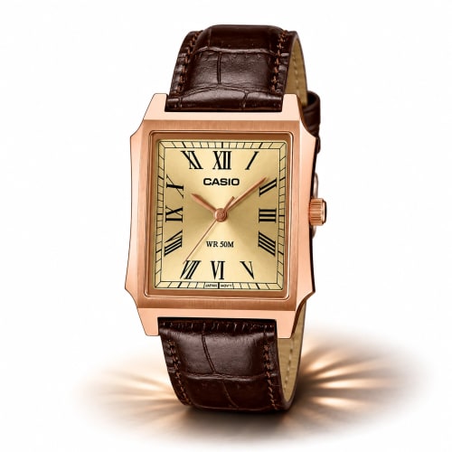Casio Standard Tank Style Leather Mens Watch MTP-B190RGL-9BV | Authentic Casio Watch BD Casio Standard Tank Style Leather Mens Watch MTP-B190RGL-9BV - 100% Original Casio Watch in Bangladesh - Watch 24 BD