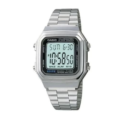Casio Vintage Digital Silver Watch A178WA-1A | Authentic Casio Watch BD Casio Vintage Digital Silver Watch A178WA-1A - 100% Original Casio Watch in Bangladesh - Watch 24 BD