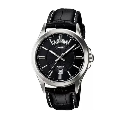 Casio Enticer Men's Black Dial Leather Watch MTP-1381L-1AV | Authentic Casio Watch BD Casio Enticer Men's Black Dial Leather Watch MTP-1381L-1AV - 100% Original Casio Watch in Bangladesh - Watch 24 BD