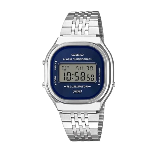 Casio Vintage Digital Silver Blue Watch A140WE-2ADF | Authentic Casio Watch BD Casio Vintage Digital Silver Blue Watch A140WE-2ADF - 100% Original Casio Watch in Bangladesh - Watch 24 BD