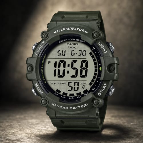 Casio Standard Digital Green Resin Watch AE-1500WHX-3AVDF | Authentic Casio Watch BD Casio Standard Digital Green Resin Watch AE-1500WHX-3AVDF - 100% Original Casio Watch in Bangladesh - Watch 24 BD