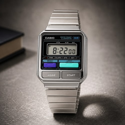 Casio Vintage Digital Silver Watch A120WE-1ADF | Authentic Casio Watch BD Casio Vintage Digital Silver Watch A120WE-1ADF - 100% Original Casio Watch in Bangladesh - Watch 24 BD