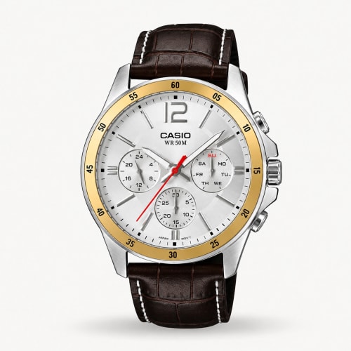 Casio Enticer White Dial Leather Watch MTP-1374L-7AVDF | Authentic Casio Watch BD Casio Enticer White Dial Leather Watch MTP-1374L-7AVDF - 100% Original Casio Watch in Bangladesh - Watch 24 BD
