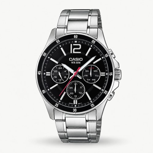 Casio Enticer Black Dial Watch MTP-1374D-1AV | Authentic Casio Watch BD Casio Enticer Black Dial Watch MTP-1374D-1AV - 100% Original Casio Watch in Bangladesh - Watch 24 BD