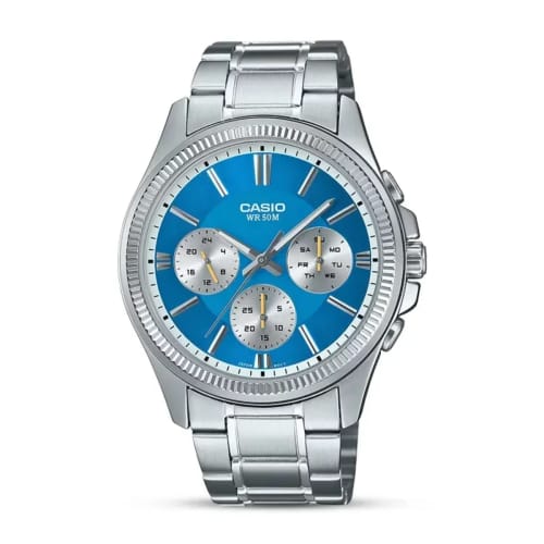 Casio Enticer Men's Ice Blue Dial Watch MTP-1375D-2A2VDF | Authentic Casio Watch BD Casio Enticer Men's Ice Blue Dial Watch MTP-1375D-2A2VDF - 100% Original Casio Watch in Bangladesh - Watch 24 BD