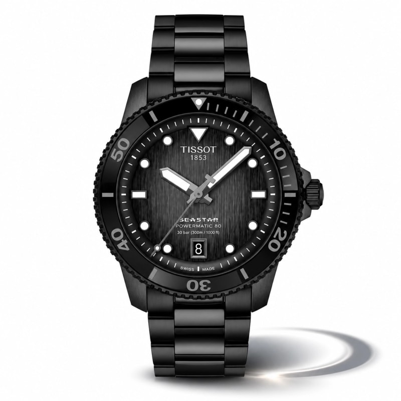 Tissot Seastar 1000 Powermatic 80 40mm Black PVD Dive Watch T120.807.33.051.00 | Watch 24 BD Tissot Seastar 1000 Powermatic 80 40mm Black PVD Dive Watch T120.807.33.051.00 - 100% Authentic Luxury Watch in Bangladesh - Watch 24 BD