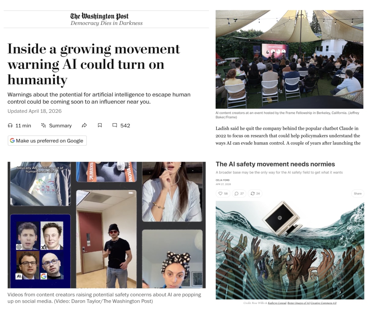 Frame in Washington post, and others