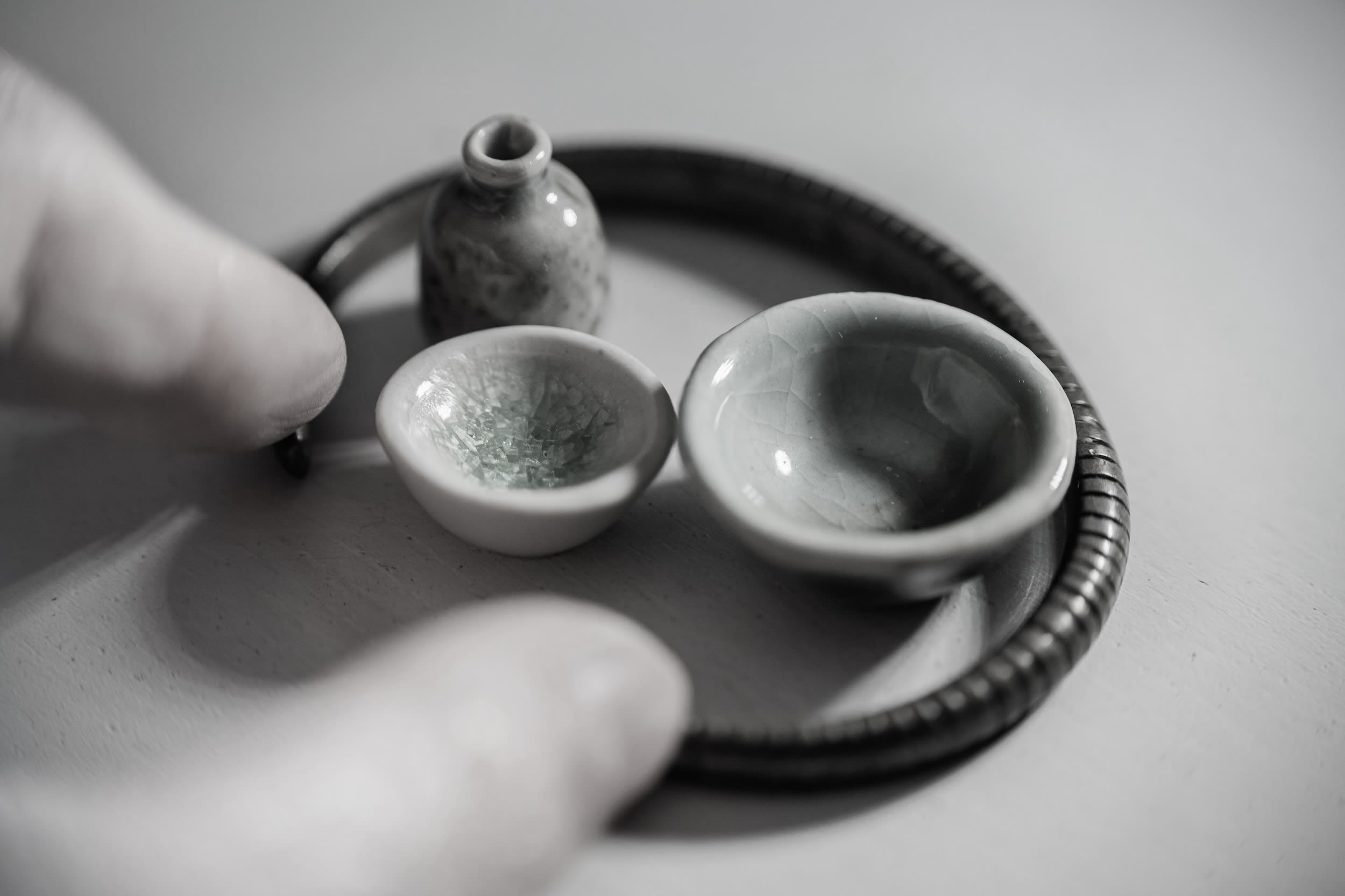 Miniature dishware.
