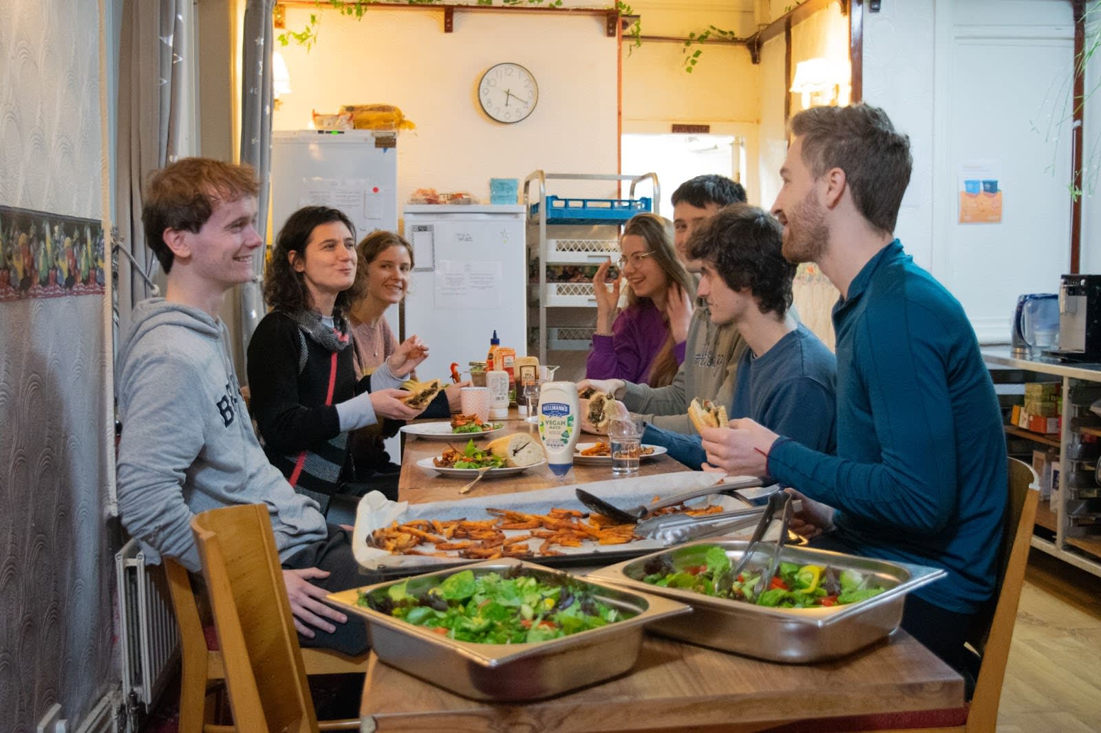 Grantees enjoying dinner together