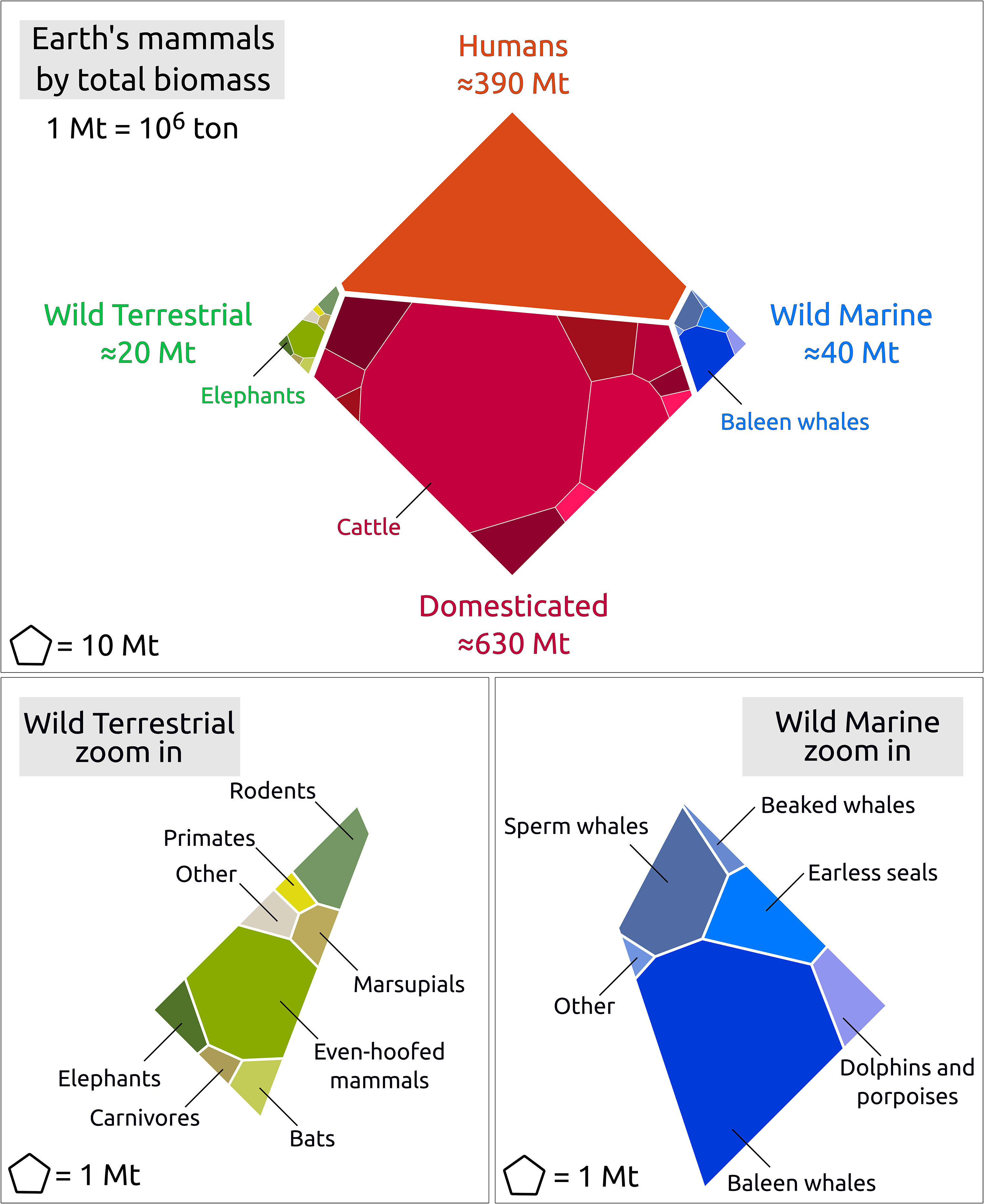 Earth's mammals by total biomass