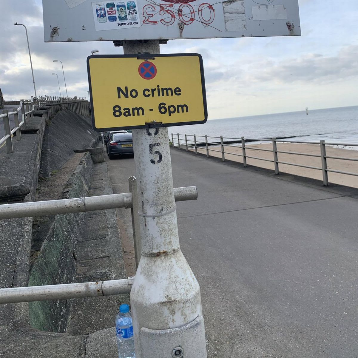 The truth behind the mystery 'no crime between 8am and 6pm' Margate sign  that went viral - Kent Live