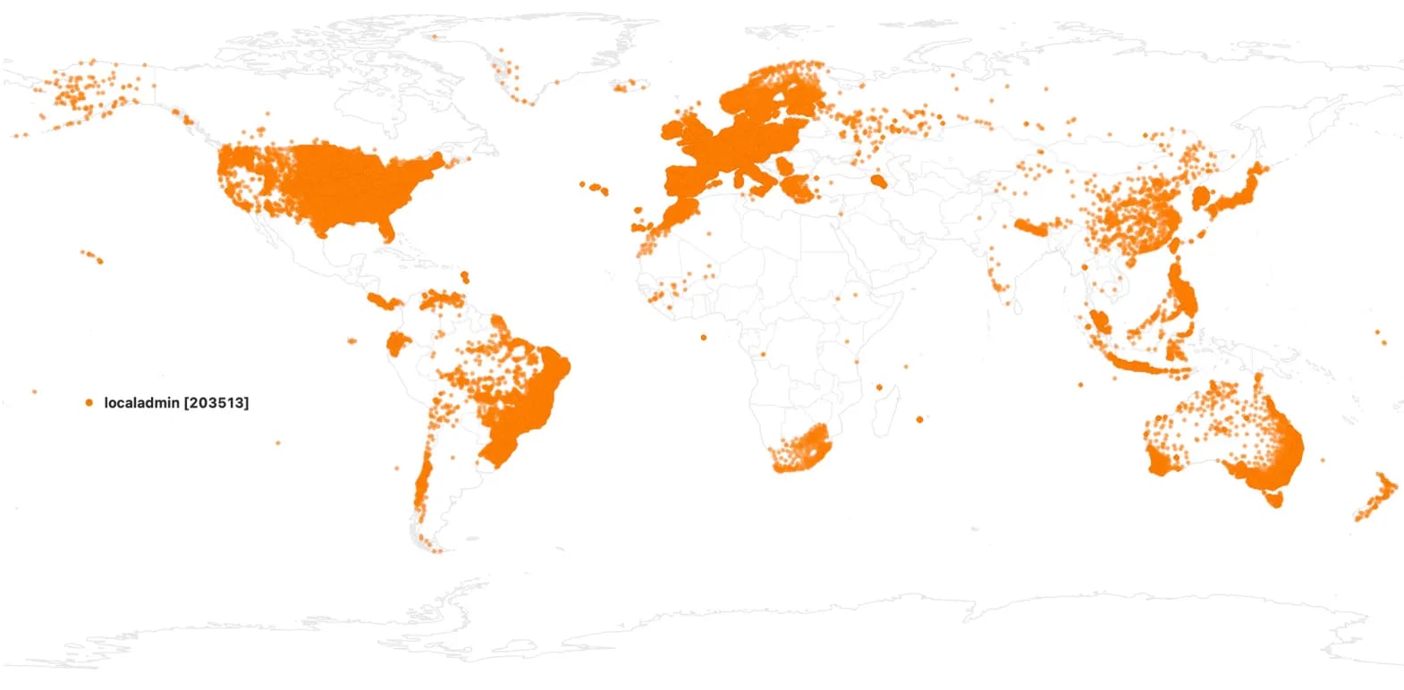 Coverage of local administrative names in the WOF gazetteer