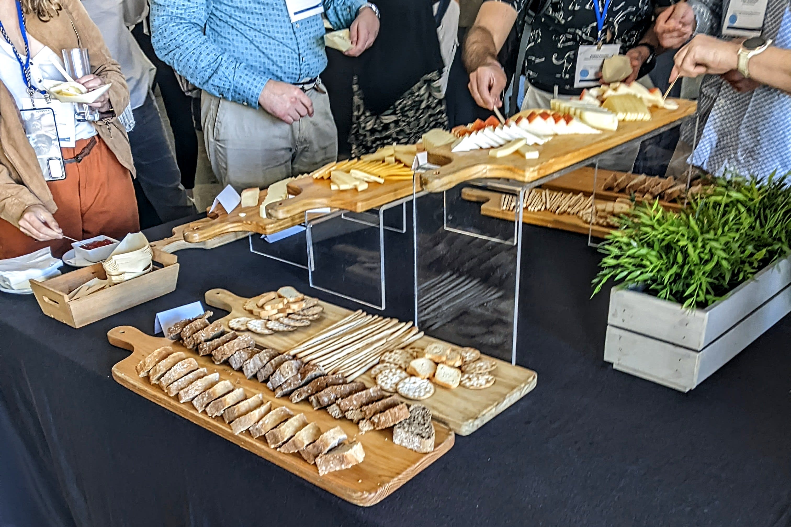 a four level cheese board served at UFAW 2024