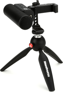 SENNHEISER Professional MKE 400 + Mobile Kit, Directional On-Camera Microphone with Smartphone Clamp & Manfrotto PIXI Mini Tripod