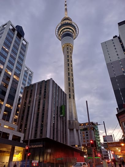 Orientační bod - Sky Tower - je vidět odevšad...a pro nás super, protože bydlíme hned vedle...