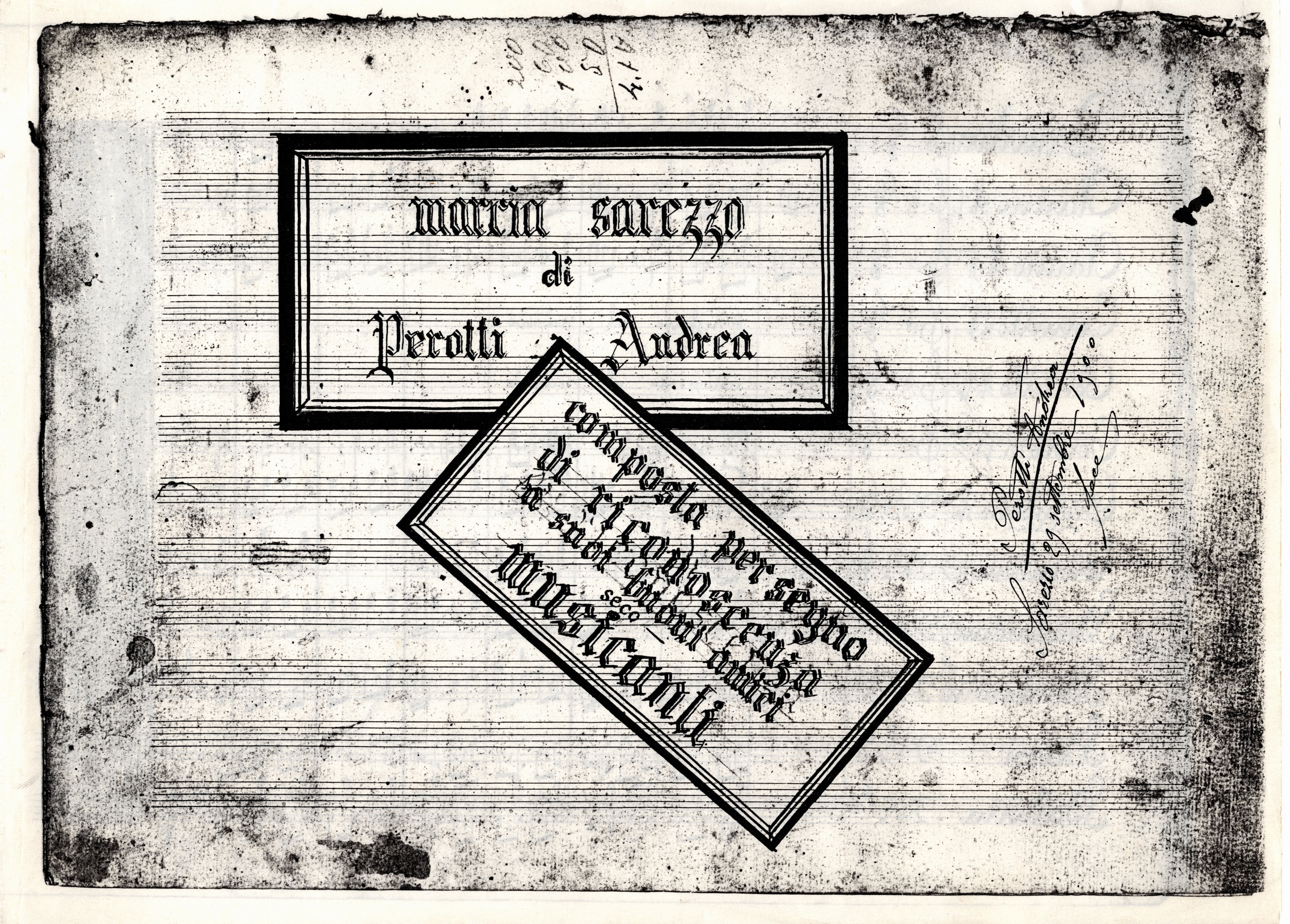 Copertina della Marcia Sarezzo, inizio Novecento