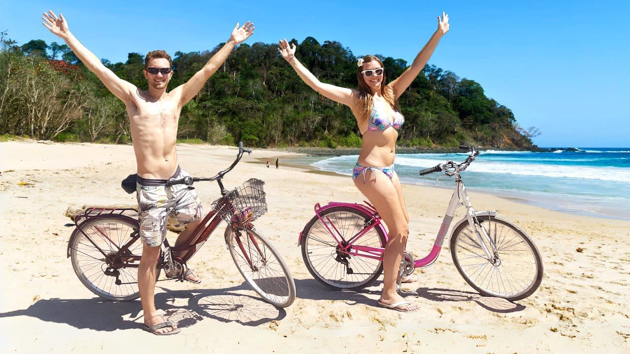 Bike Riding Around Gili Trawangan Island in Indonesia