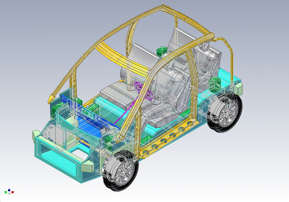 Carbon fibre composite chassis 3D CAD model