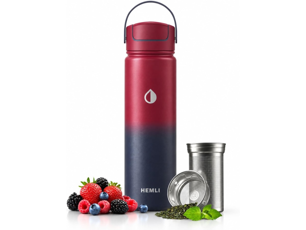 HEMLI ceramic lined tea tumbler with micro mesh infuser