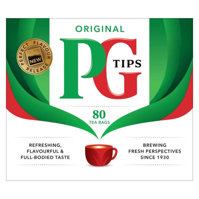 PG Tips black tea bags, 80 count box