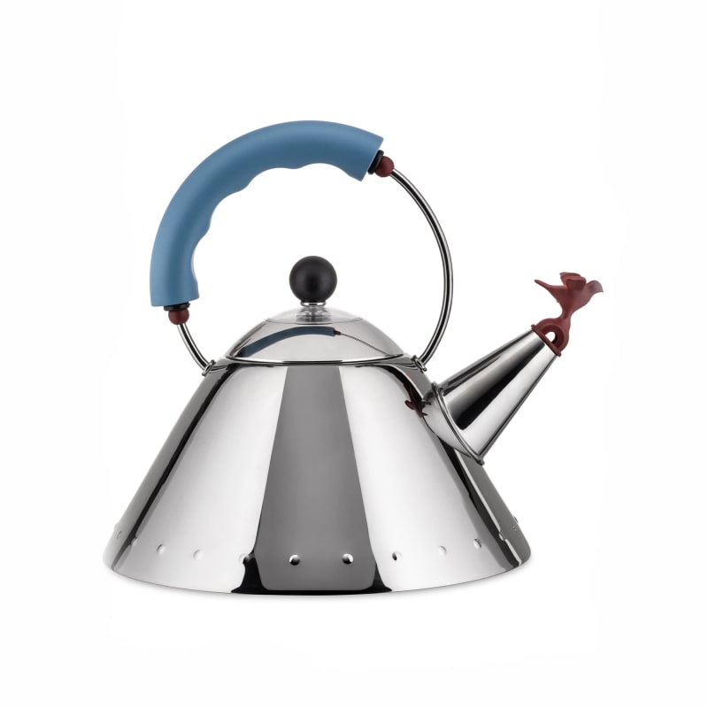 Alessi 9093 stovetop kettle with bird-shaped whistle