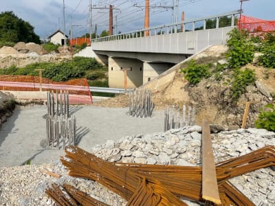 Gradnja mostu čez Hudinjo (Foto: DRSI)