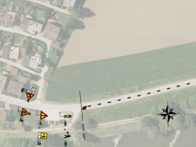 Skica spremenjene prometne ureditve pri celjski Špici. Skica spremenjene prometne ureditve pri celjski Špici.