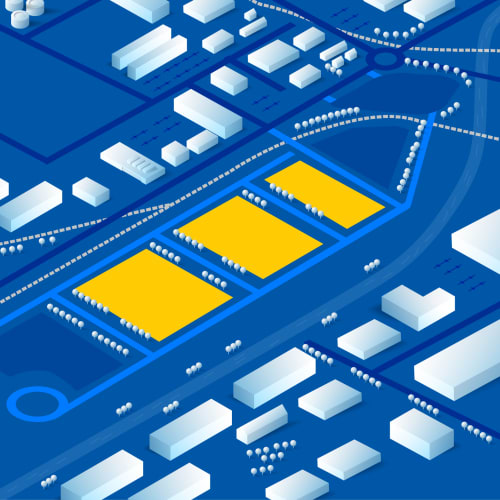Vizualizacija poslovnih površin v coni, ki bodo namenjena prodaji podjetjem. Vizualizacija poslovnih površin v coni, ki bodo namenjena prodaji podjetjem.
