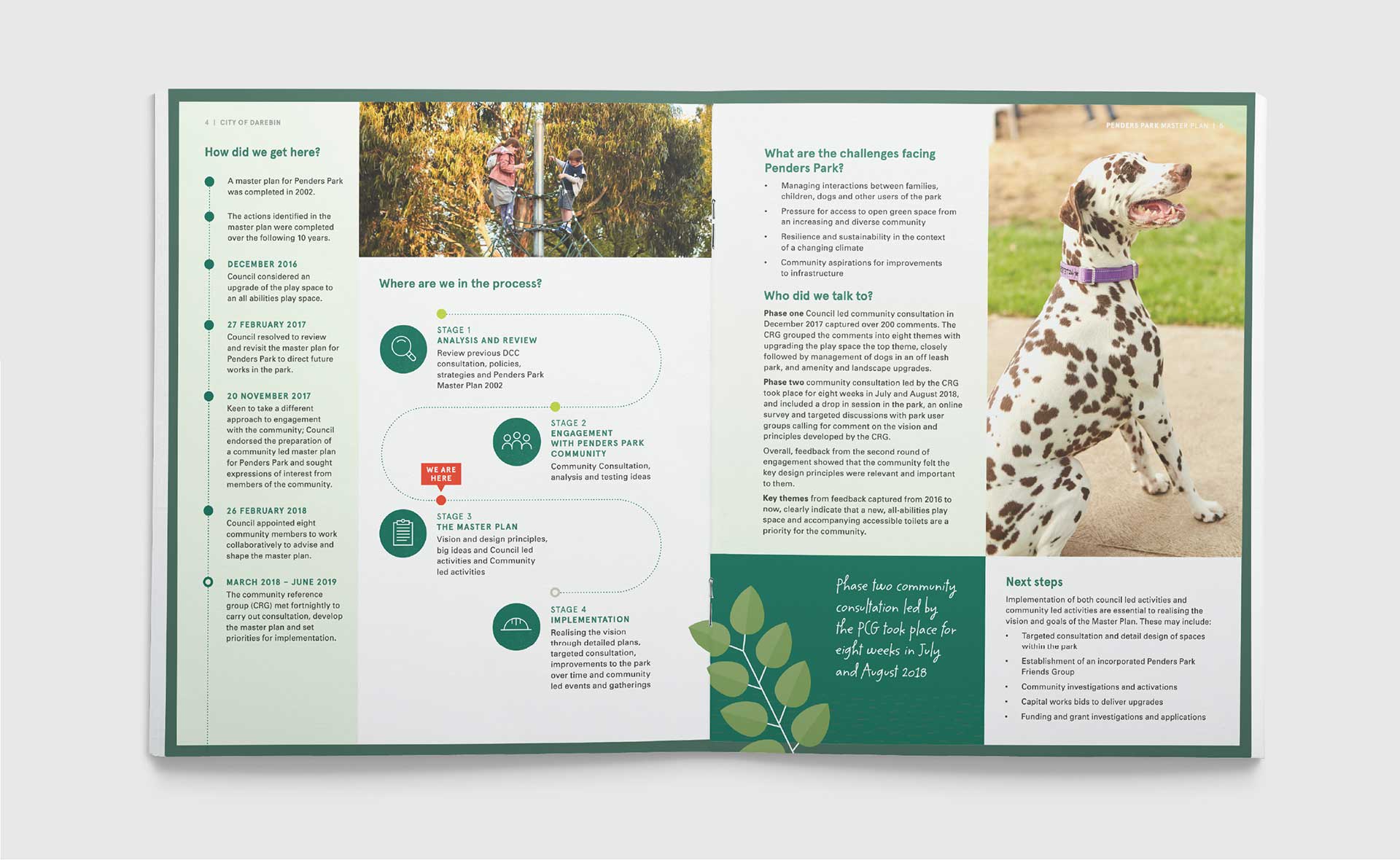 Penders Park Master Plan Brochure Design