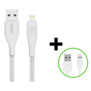 BELKIN สายชาร์จ Lightning (สีขาว) รุ่น F8J243T04-WHT With F8J023BT04-WHT