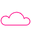 Ícono de nube rosa