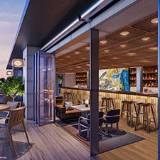 Diseño de interiores de un rooftop