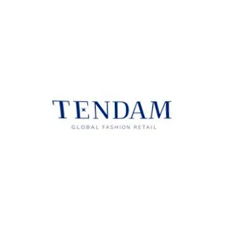 Logotipo de Tendam en blanco y negro, en un fondo claro