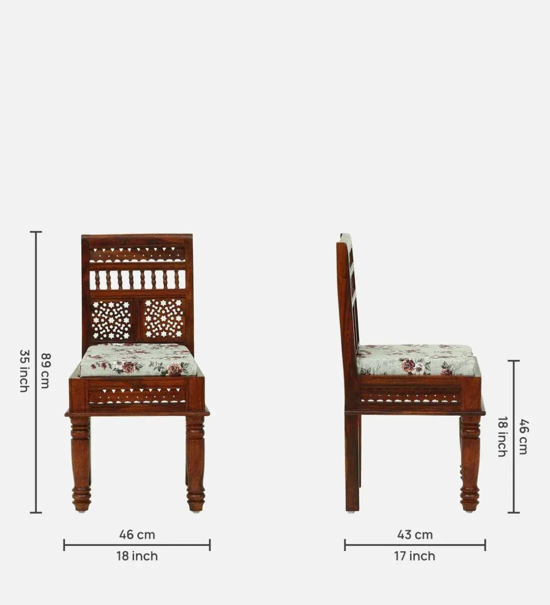 Avantika Handmade Teak Wood Dining Chair Modern Design with Honey Oak Finish, Scratch-Resistant & Eco-Friendly for Dining Room or Kitchen, view 5