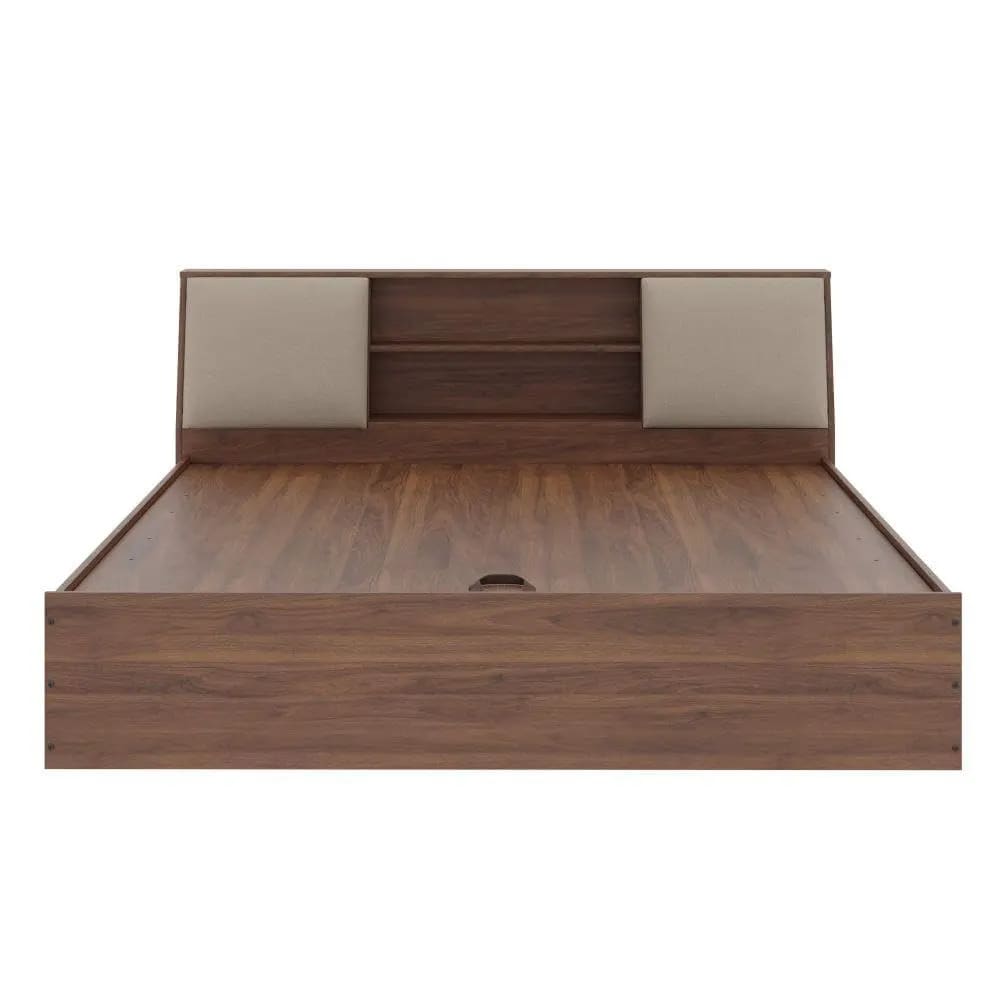Bonzer Teak Wood Hydraulic Storage King Size Bed Modern Space Saving Design with Elegant Finish, view 4