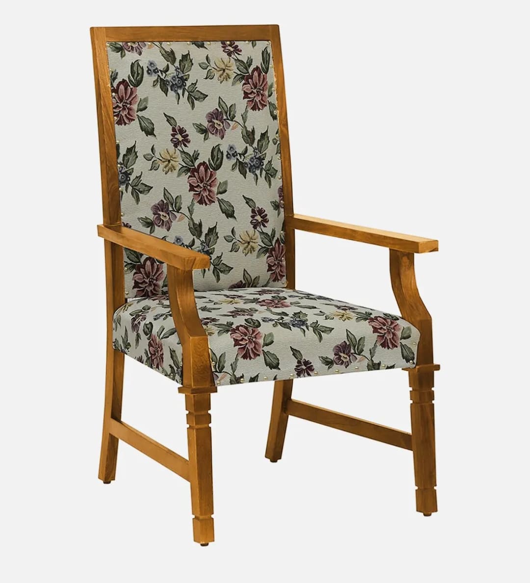 Brotton Rustic Handmade Solid Teak Wood Armrest Chair for Living Room (Teak Finish), view 4