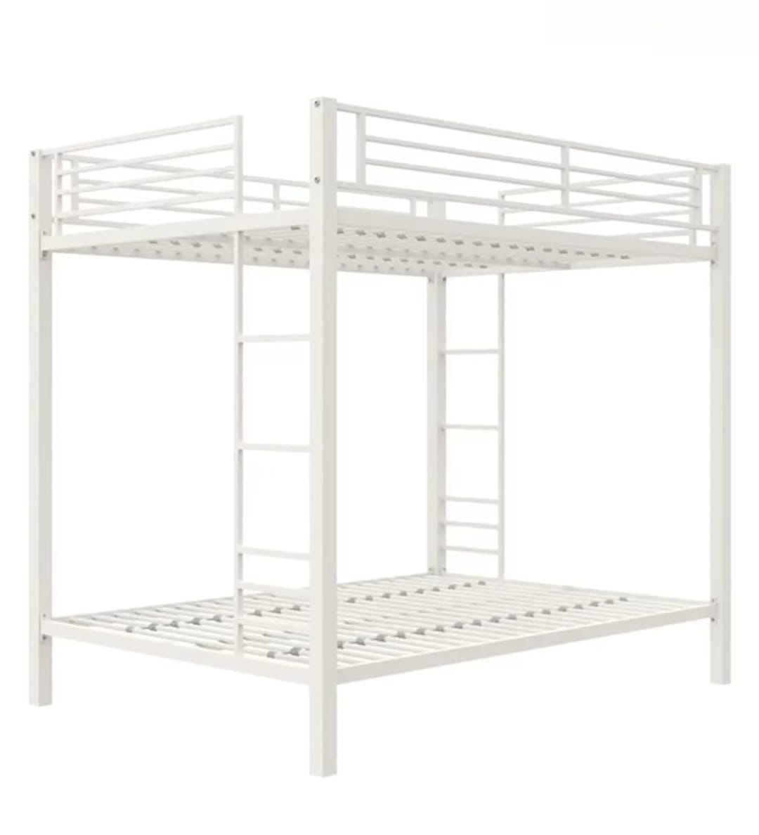 Bush Heavy-Duty Solid Wood Twin Over Twin Bunk Bed Sturdy & Safe Kids Space-Saving Design ( White ), view 4