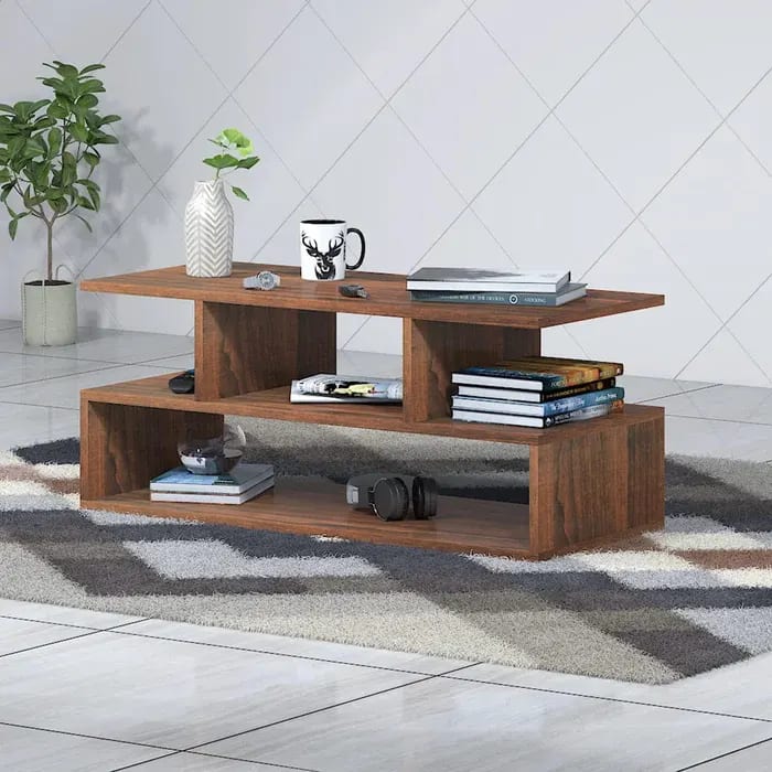Cajones Wooden Handmade Solid Sheesham Wood Coffee Table with Storage Rustic & Vintage Style Living
