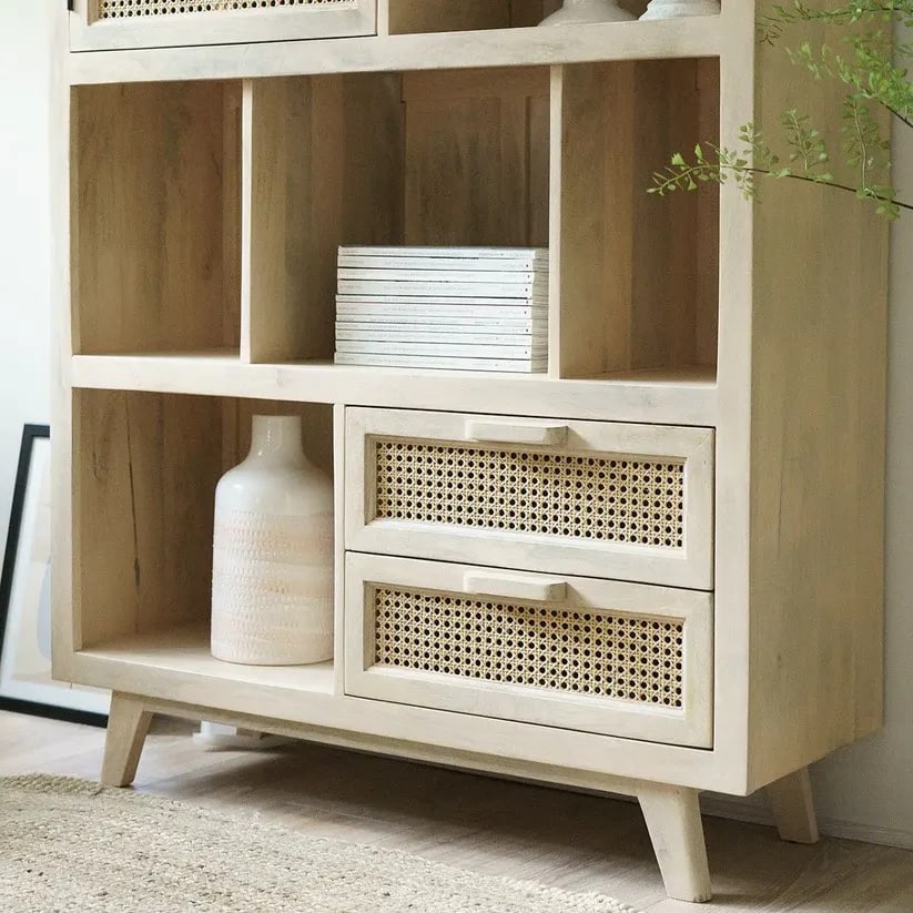 Castor Handmade Teak Wood Bookshelf & Display Unit for Home or Office, view 4