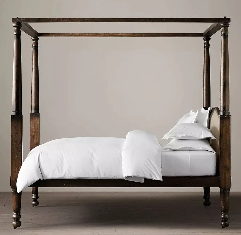 Century Royal Handmade Teak Wood Poster Bed Luxury Four-Poster Bed Frame for Elegant Bedroom, view 2