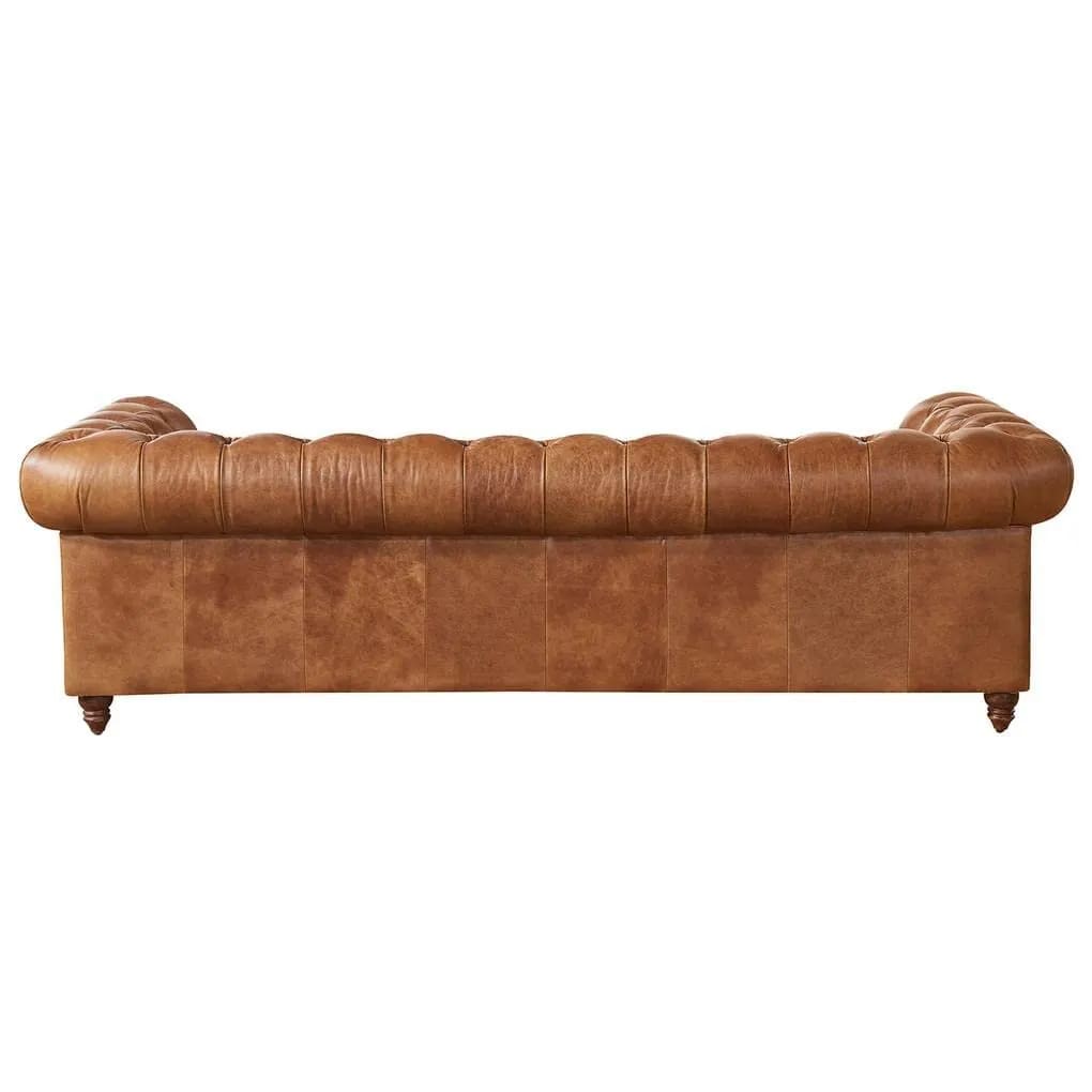 Classic Button Tufted Teak Wood Leatherette Modern Luxury Chesterfield 3+2 Sofa Set with 1 Center Table, view 3