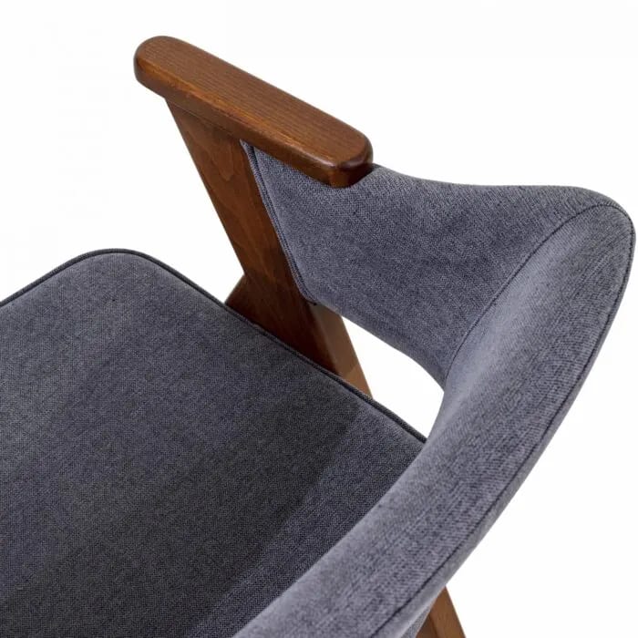 Classic Sheesham Wood And Velvet Fabric Arm Chair, view 3