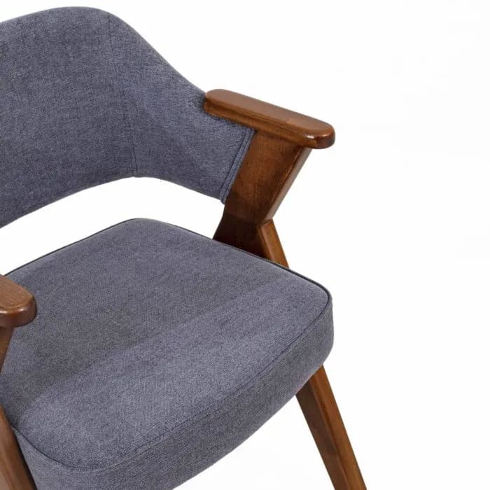 Classic Sheesham Wood And Velvet Fabric Arm Chair, view 4