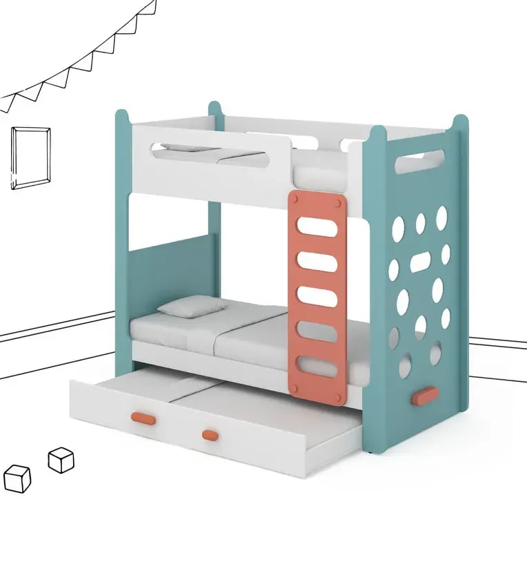 Climbr Handmade Teak Wood Bunk Bed with Storage for Kids Solid & Sturdy Space-Saving, view 4