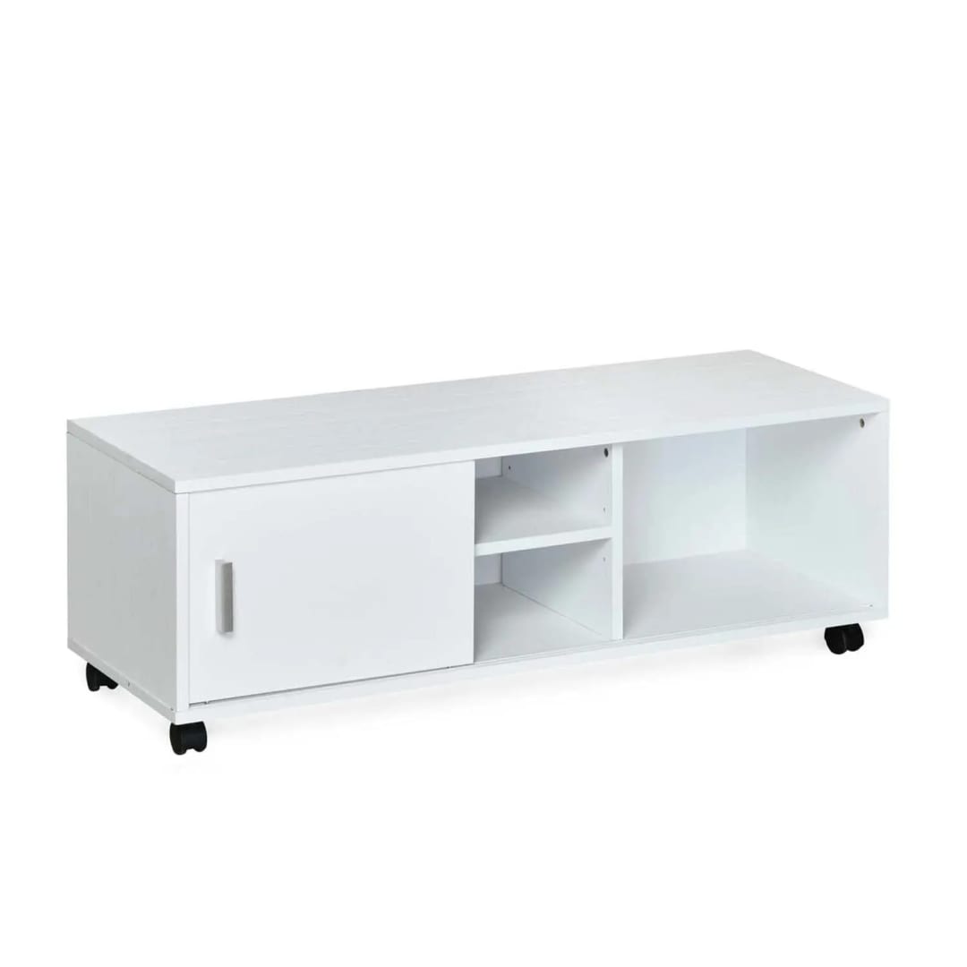 Cora Engineered Wood TV Entertainment Unit with 2 Shelves (Oak White), view 2