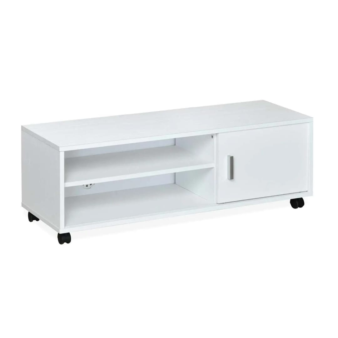 Cora Engineered Wood TV Entertainment Unit with 2 Shelves (Oak White), view 3