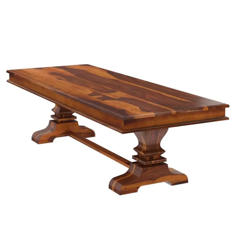 Coral Handmade Teak Wood 8 Seater Rectangular Dining Table Set Eco-Friendly for Rustic Dining Rooms, view 5