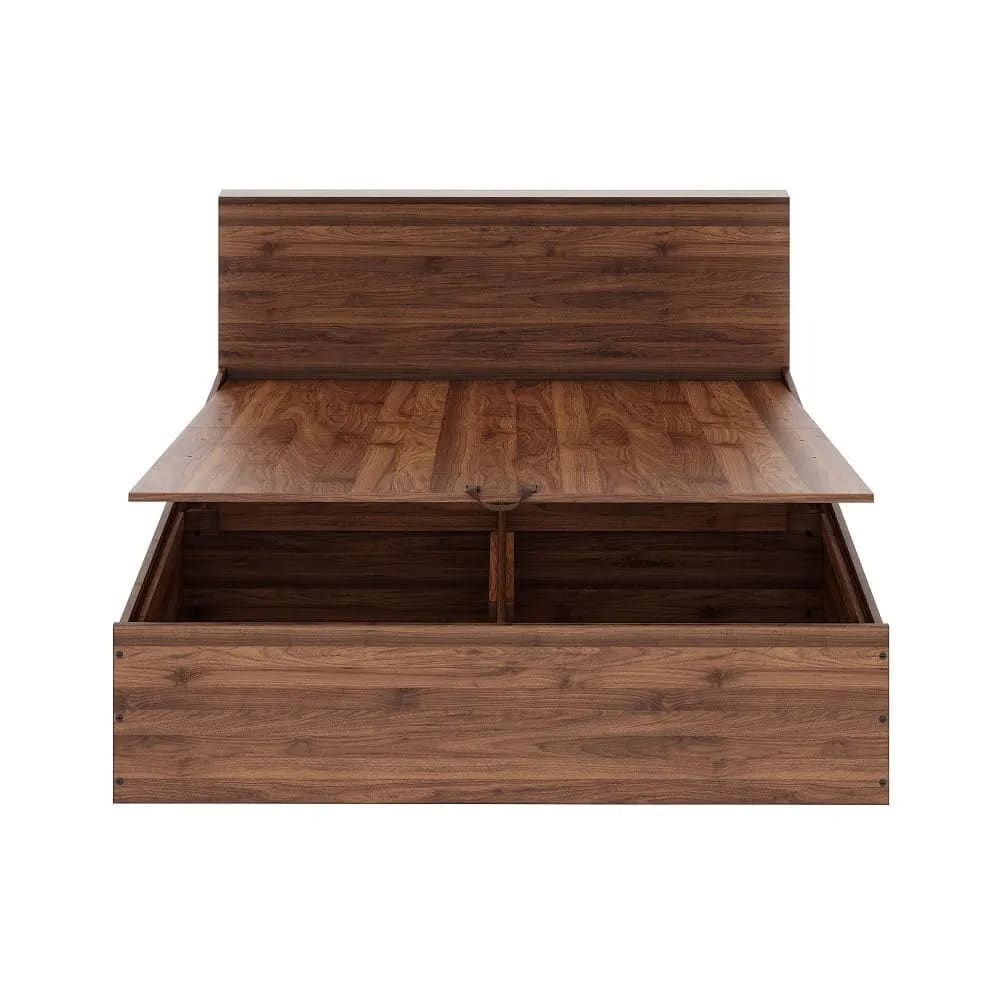 Delish Teak Wood Hydraulic Storage King Size Bed Modern Space Saving Design with Elegant Finish, view 3