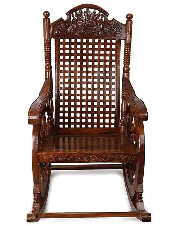 Duke Handmade (Teak Wood) Rocking Chair Comfort and Footrest Relaxing for Home., view 3