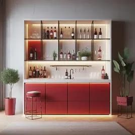 Entertainment Handmade Wooden Bar Cabinet Store Stylish Liquor and Wine Storage Cabinet for Glasses and Bottles Modern